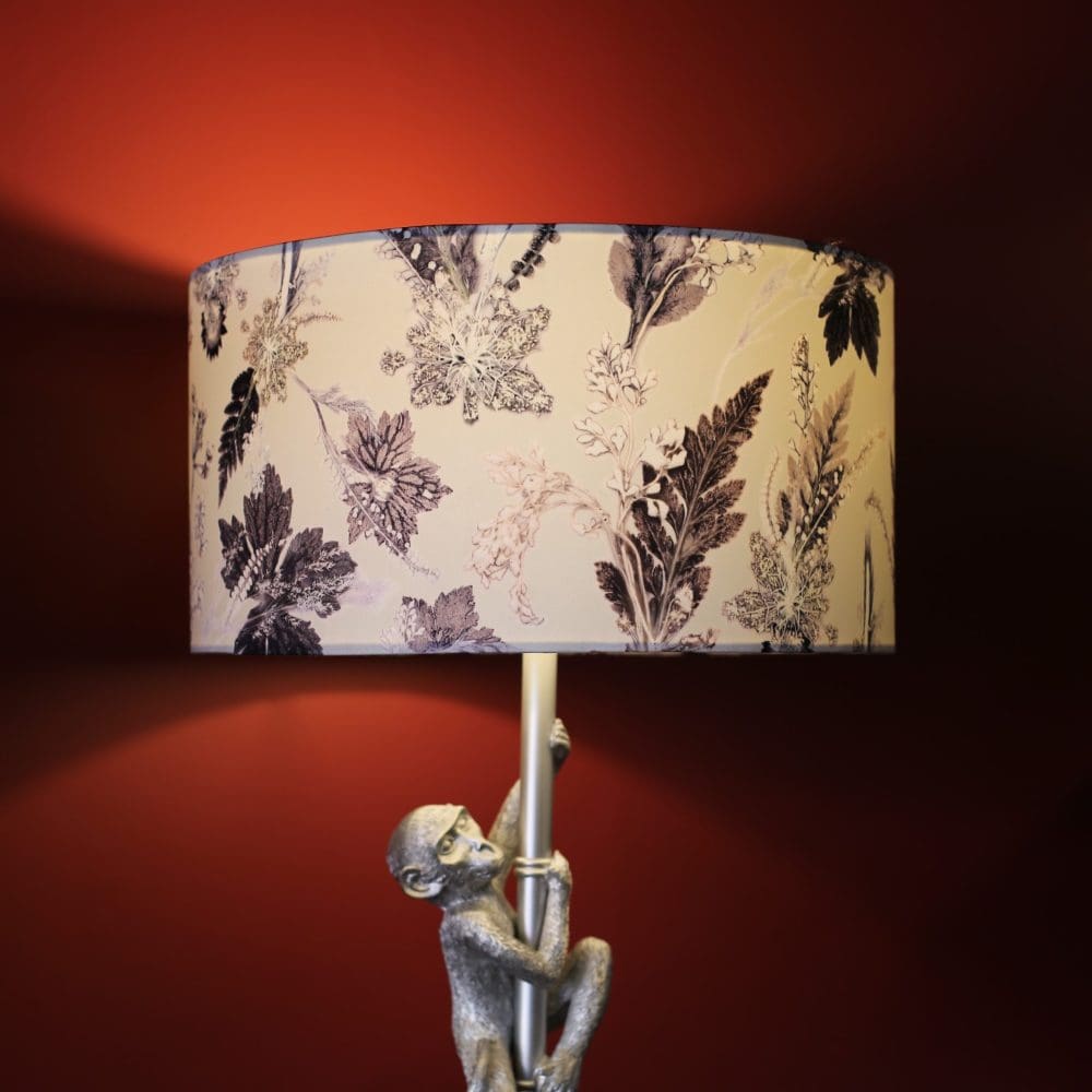 Winter Flourish | Black & White | Lampshade - Image 4