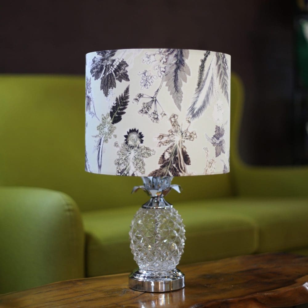 Winter Flourish | Black & White | Lampshade - Image 3