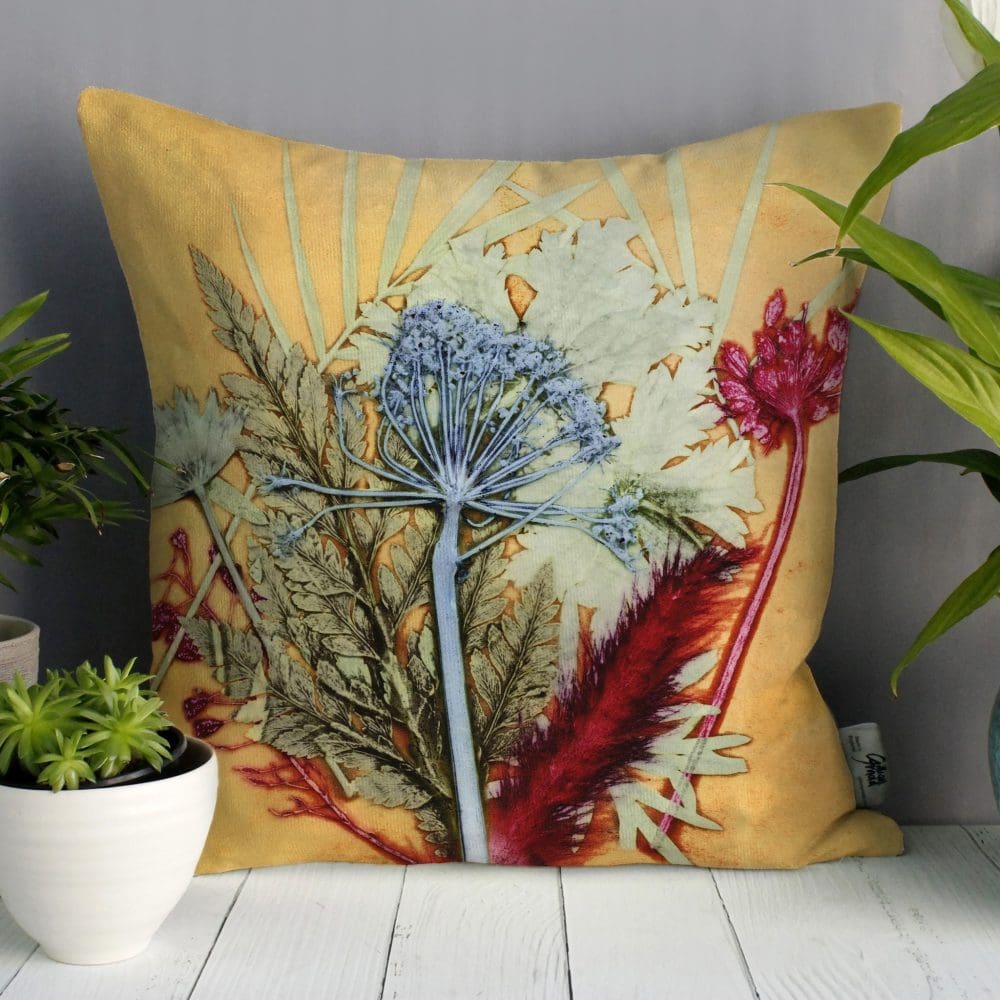 Tropical Sunshine 3 | Yellow & Red Sofa Cushion Tropical Interior