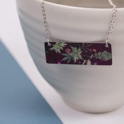 Exotic Inspired Tropical Wine Pendant Necklace