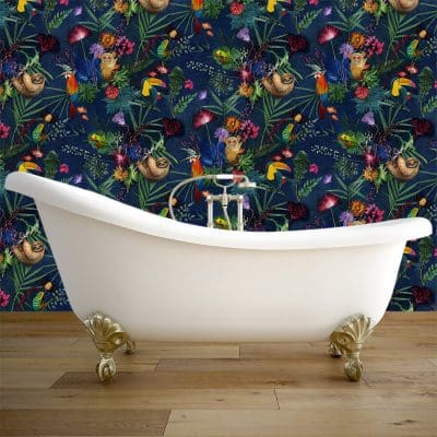 Jungle Surprise | Animal Pattern Designer Wallpaper, Tropical Style