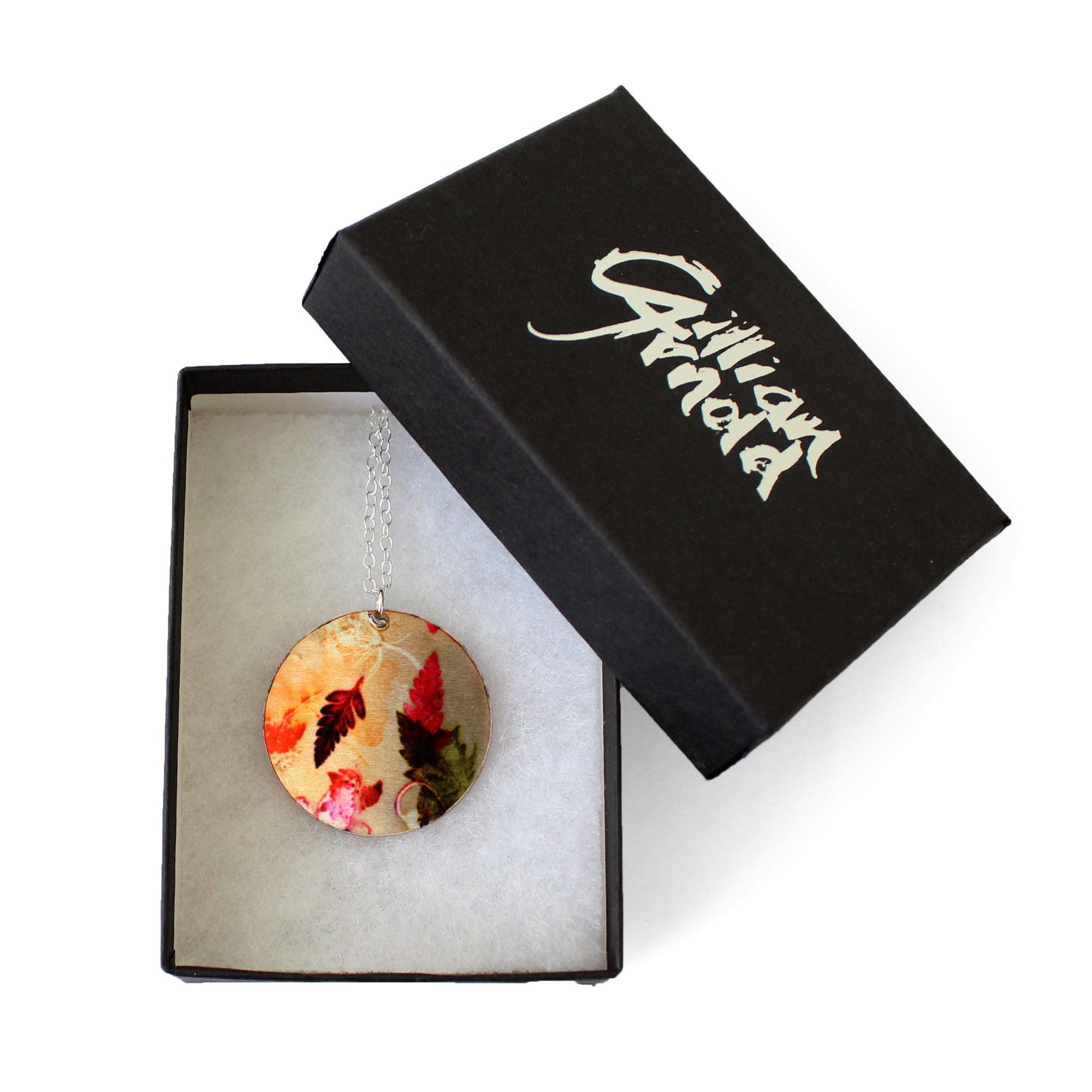 Botanical Inspired Autumn Flurry Pendant Necklace Box