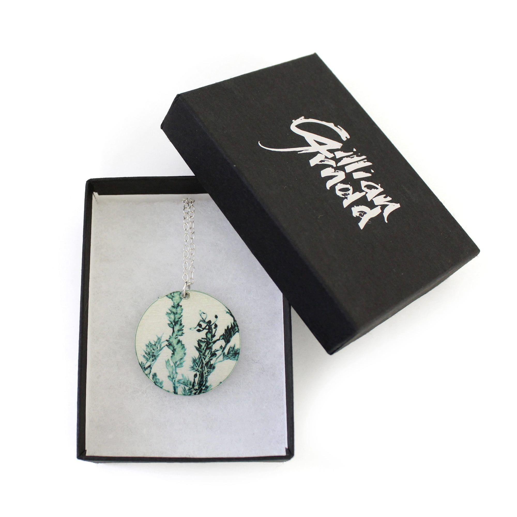 Botanical Inspired Emerald Landscape Pendant Necklace - Image 2