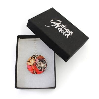 Botanical Inspired Exotic Sweet Pea Pendant Necklace