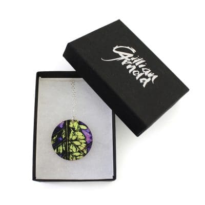 Botanical Inspired Plum Fern Pendant Necklace Box