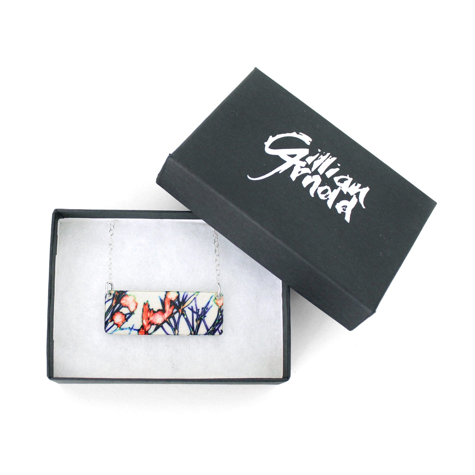 Botanical Inspired Tangerine Branch Pendant Necklace - Image 3