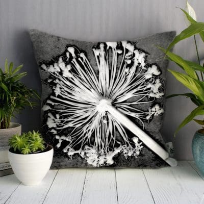 Alliums | Monochrome Design Sofa Cushion Bold Design