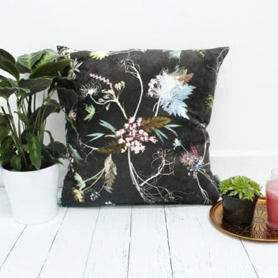 Edwardian Blooms | Dark Chocolate & White Sofa Cushion Country Style