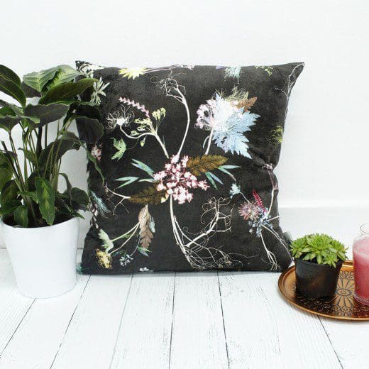 Edwardian Blooms | Dark Chocolate & White Sofa Cushion Country Style