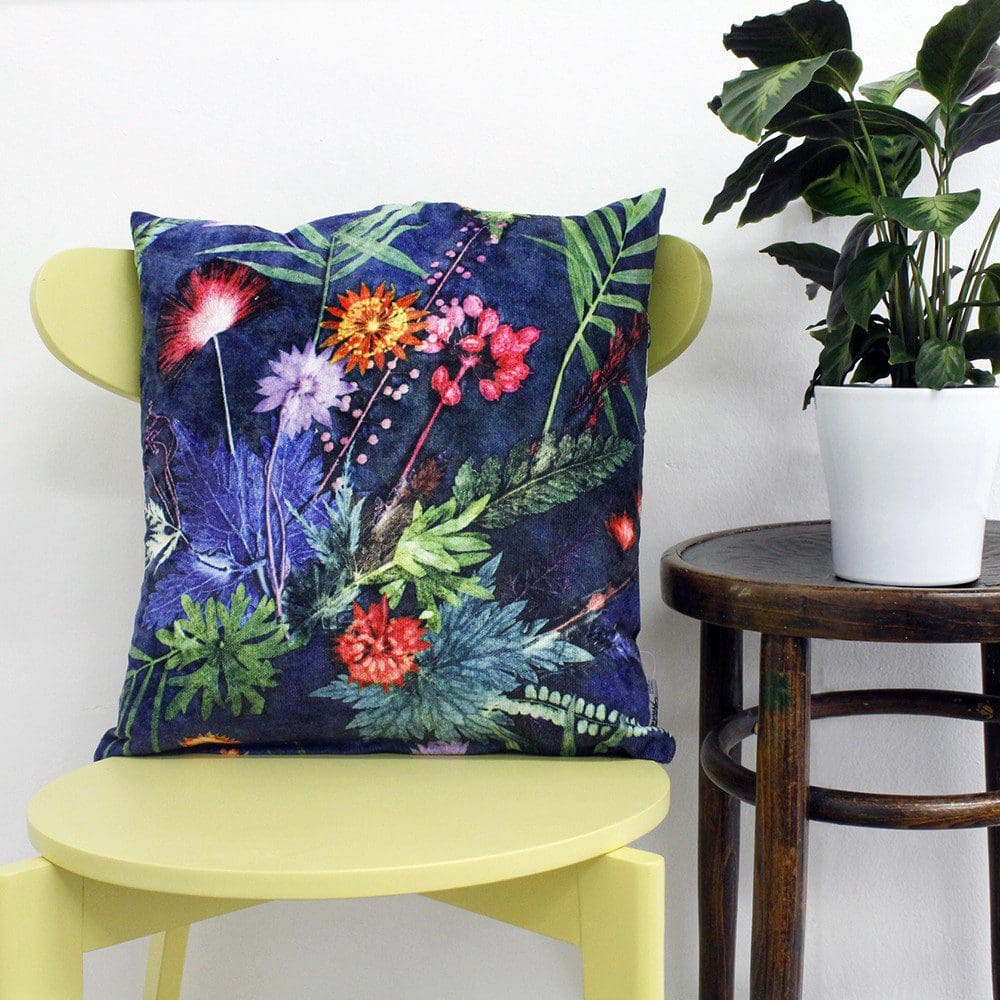 Indigo Tropical | Green & Blue Sofa Cushion Tropical Interior