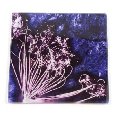 Fennel Love Purple Botanic Style Glass Coaster
