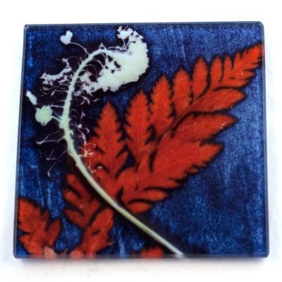 Fern and Grass Botanic Style Glass Coaster