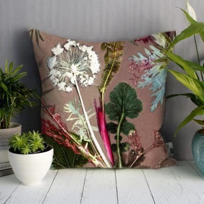 Tropical Dusk | Pink & Green Sofa Cushion Tropical Interior