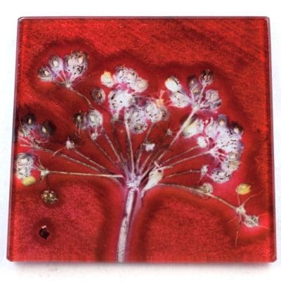 Red Joyous Spread Botanic Style Glass Co