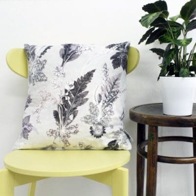 Winter Flourish | Black & White Sofa Cushion Country Style