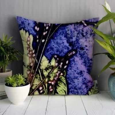 Plum Fern | Green & Purple Sofa Cushion Bold Design