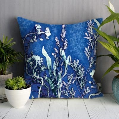 Blue Landscape | Green & Blue Sofa Cushion Country Style