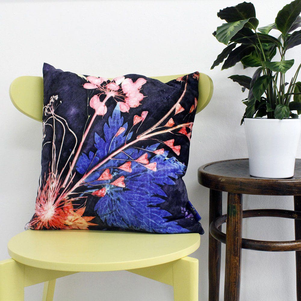 Blue Wreath | Pink & Blue Sofa Cushion Bold Design