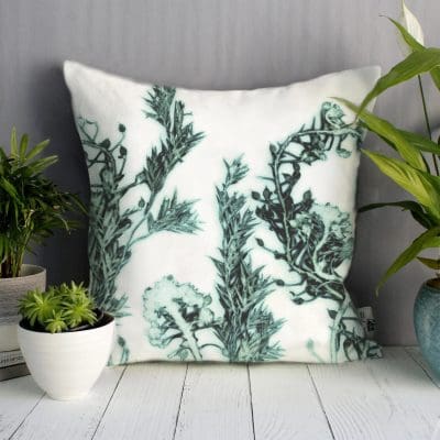 Green Landscape | White & Green Sofa Cushion Country Style