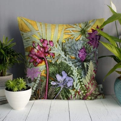 Tropical Sunshine 2 | Pink & Yellow Sofa Cushion Tropical Interior