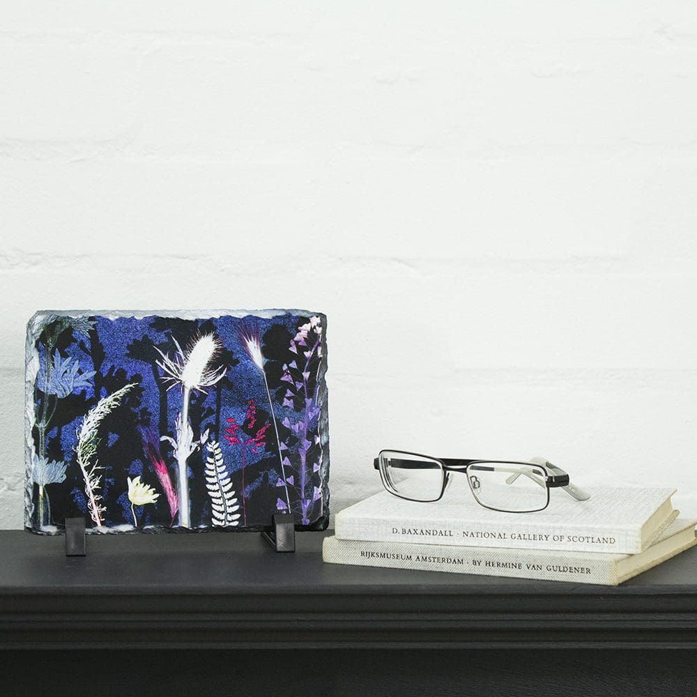 Vibrant Blue Fantasia Slate Art Print - Home Accessory and Gift