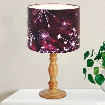 Burgundy Cow Parsley | White & Red Light Shade For The Bedroom