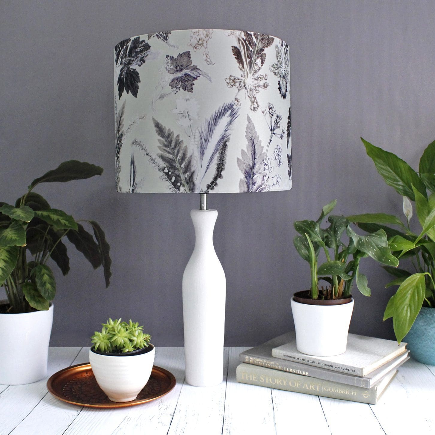 Winter Flourish | Black & White Lamp Shade For The Bedroom