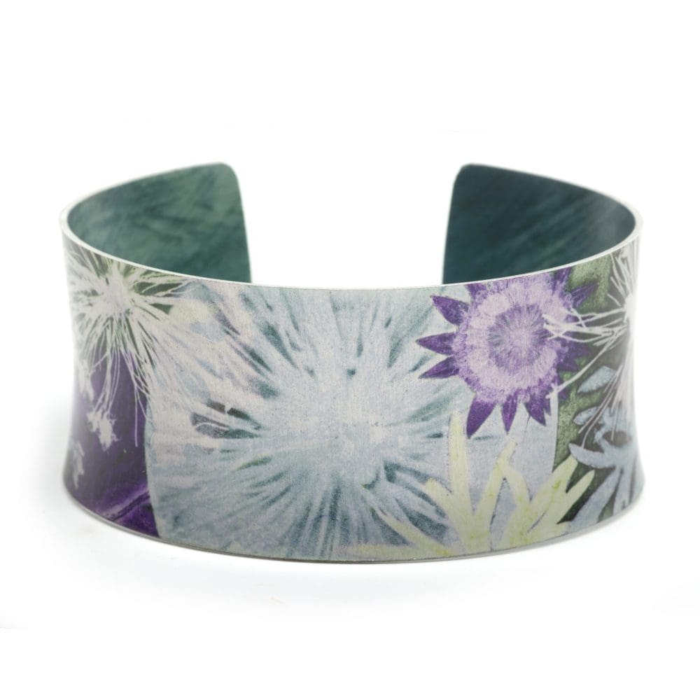 Winter Moon, Cuff Bracelet, Bangle, Botanical Design Floral Gift Jewellery, Gift For mum and wife