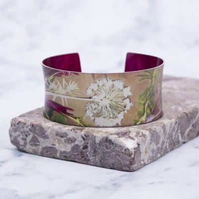 Tropical Dusk Aluminium Jewellery, Exotic Cuff Bracelet