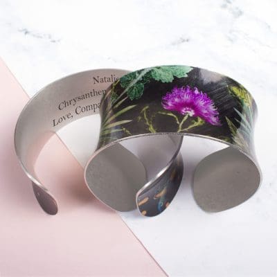 November Birth Flower Bracelet Gift For Her, Chrysanthemum, Beautiful Floral Bangles and Jewellery.