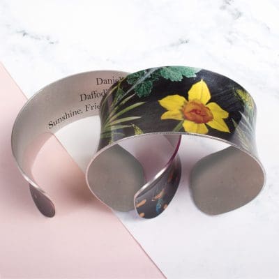 March Birth Flower Bracelet Gift For Her, Daffodil, Beautiful Floral Bangles and Jewellery.