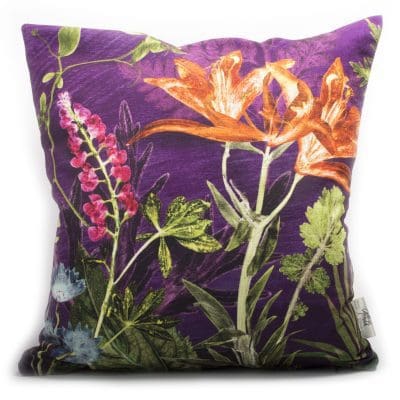 Purple Whisper | Purple & Orange Sofa Cushion Bold Design
