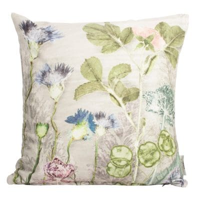 Mothers Silver Bouquet 2 | Silver & Green Sofa Cushion Country Style