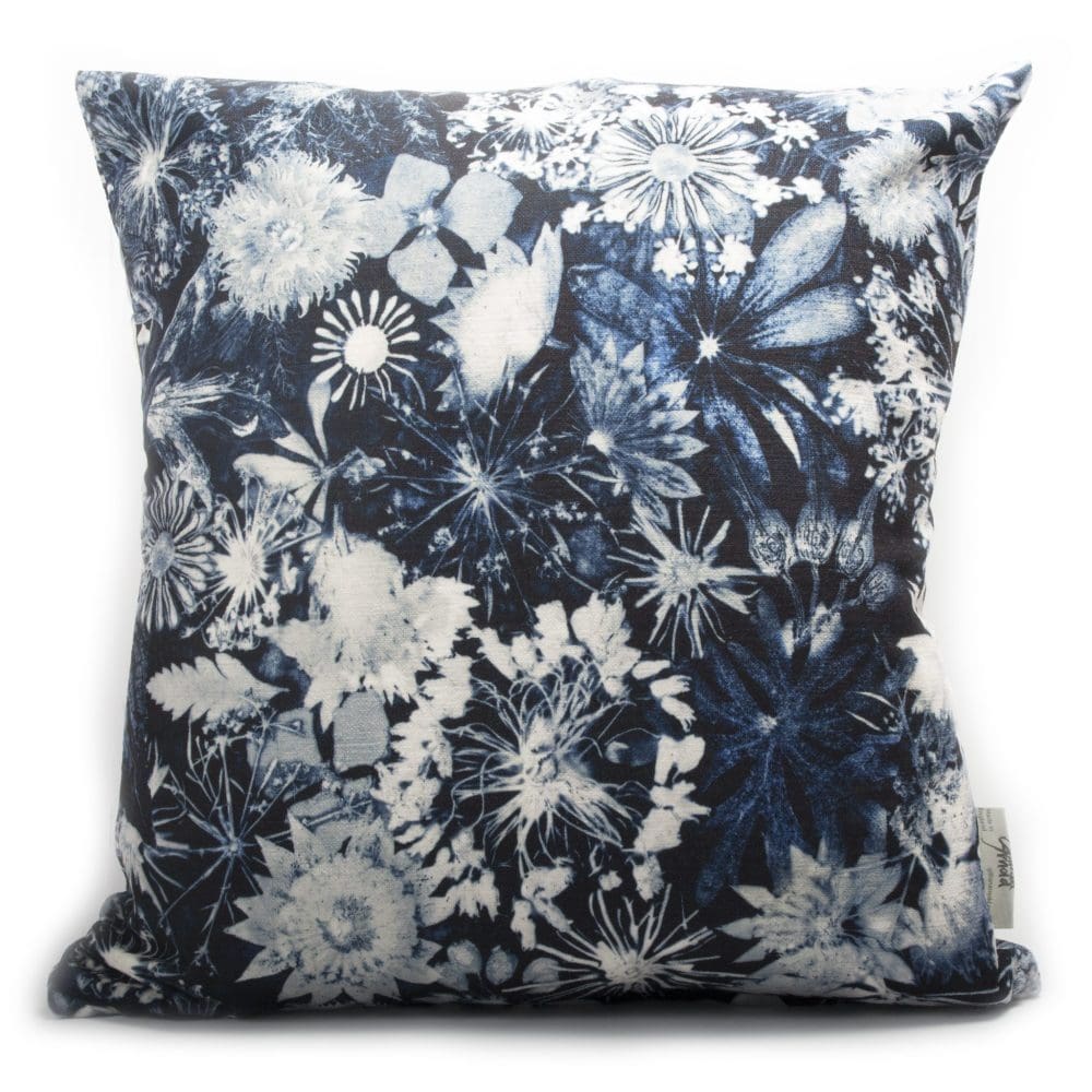 Cascades of Blue | White & Blue Sofa Cushion Bold Design