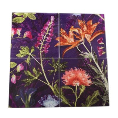 Purple Whisper | Orange & Purple Set of Glass Coasters