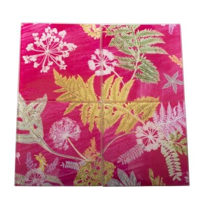 Now Thats Something - Hot Pink | Green & Pink Set of Glass Coasters