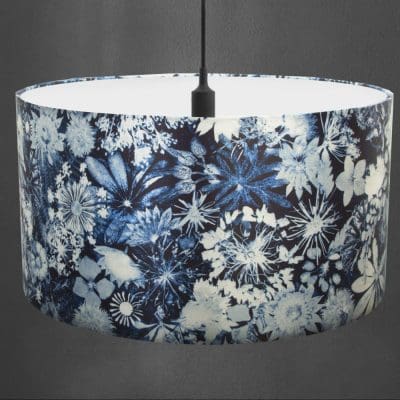 Cascades of Blue | Blue & White Light Shade For The Dining Room