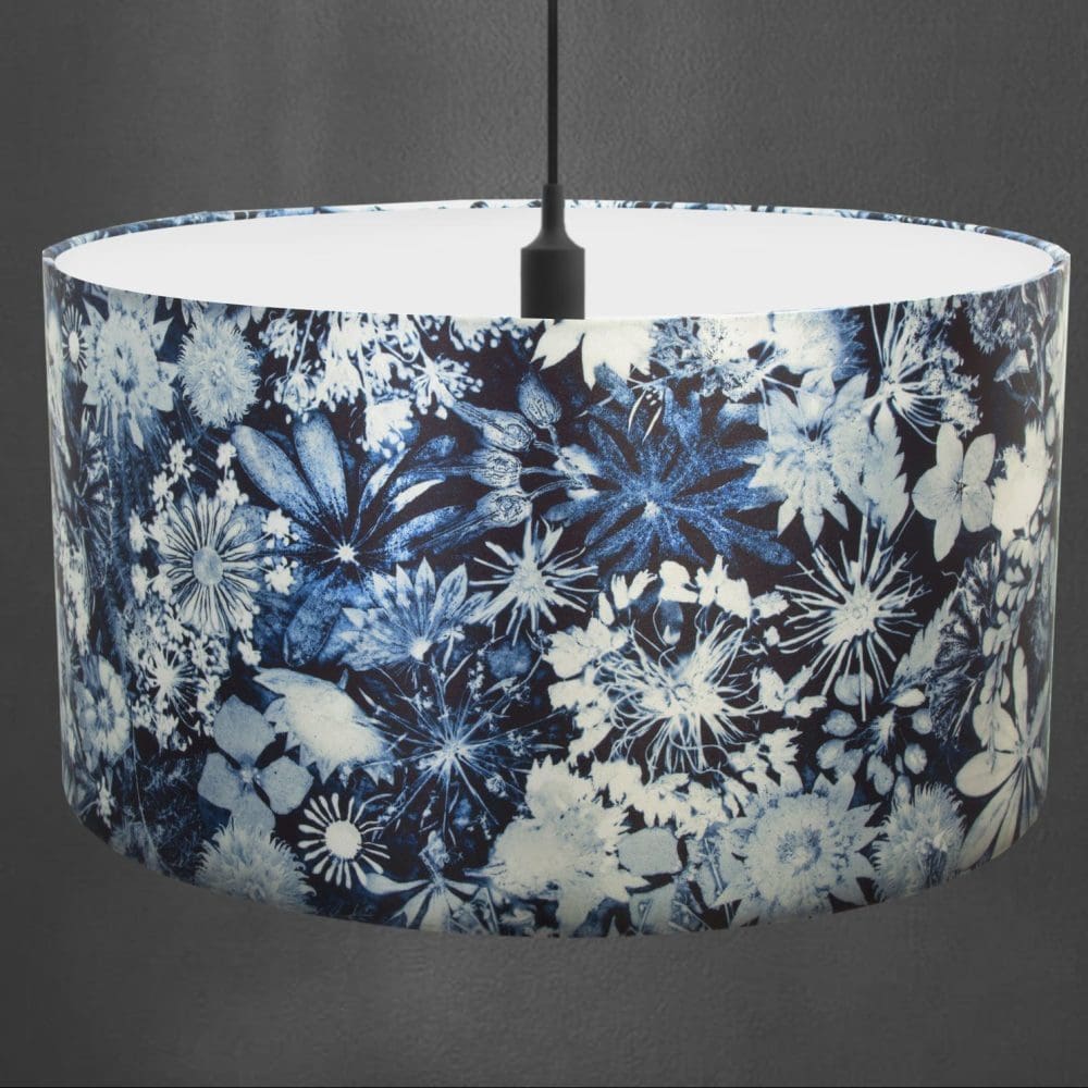 Cascades of Blue | Blue & White Light Shade For The Dining Room