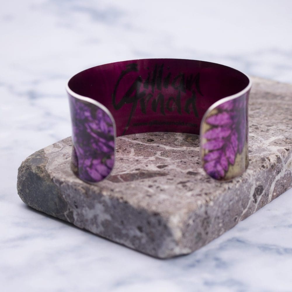 Stylish Handmade Golden Fern Aluminium Cuff Bracelet, Jewellery Gift