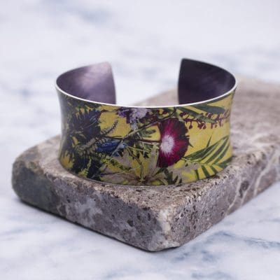Exotic Tropical Wine Aluminium Cuff Bracelet and Jewellery Gift
