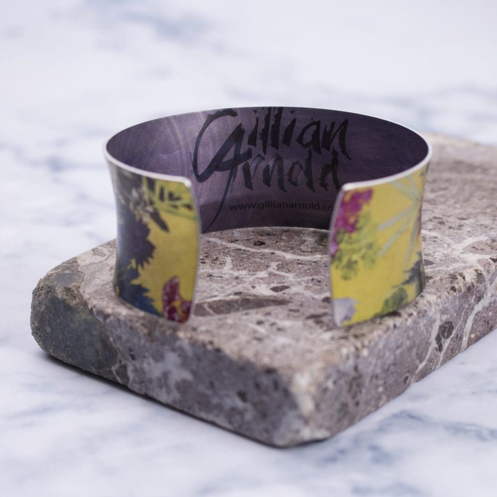 Exotic Tropical Wine Aluminium Cuff Bracelet and Jewellery Gift
