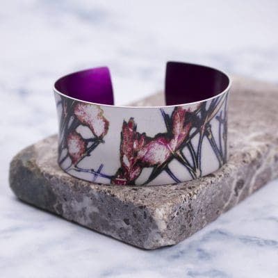 Tangerine Branch Aluminium Cuff Bracelet, Stylish Jewellery Gift