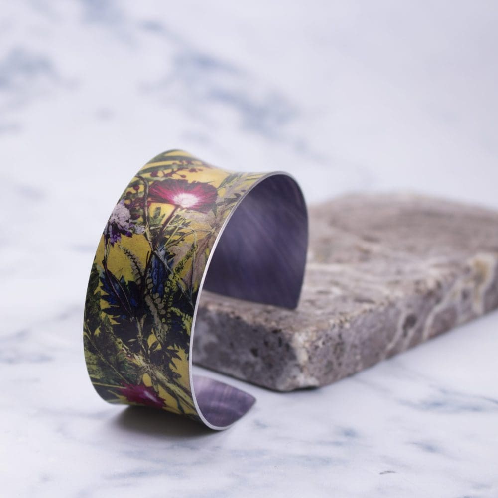 Exotic Tropical Wine Aluminium Cuff Bracelet and Jewellery Gift