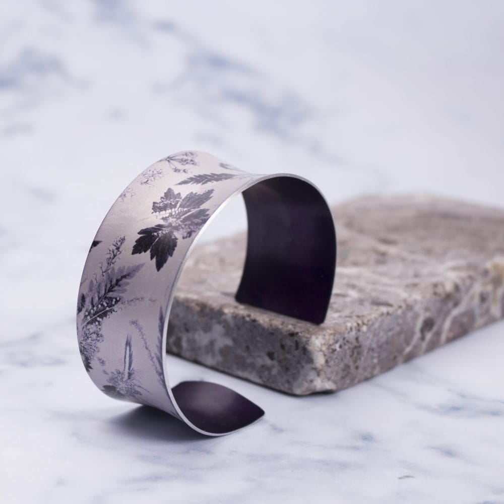 Botanical Design Winter Flourish Aluminium Cuff Bracelet