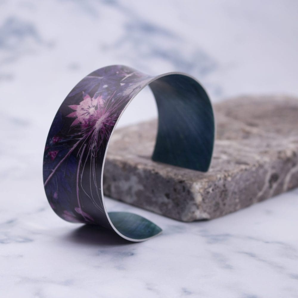 Blue Wreath Botanical Cuff Bracelet and Jewellery Gift