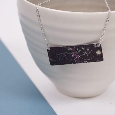 Exotic Inspired Edwardian Blooms Bar Pendant Necklace