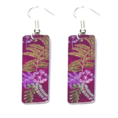 Botanical Inspired NTS Hot Pink Earring Set. Stylish Jewellery Gift