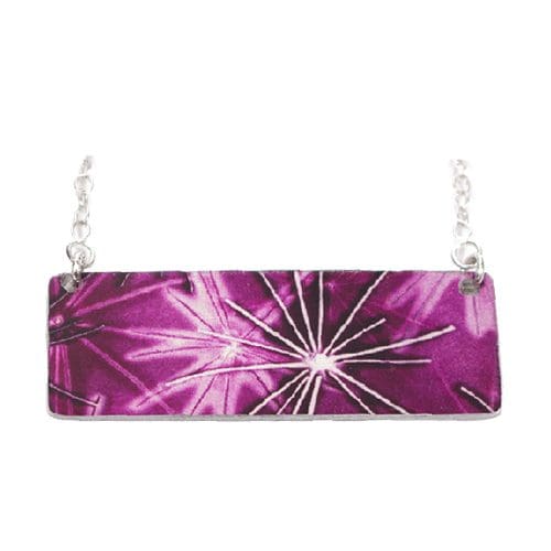 Botanical Inspired Pink Burst Pendant Necklace