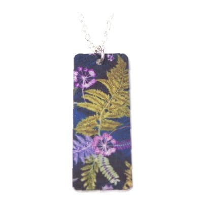 Botanical Inspired NTS Teal Pendant Necklace