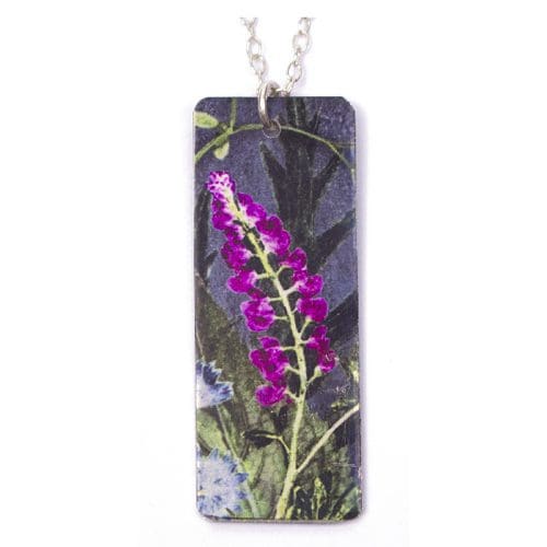 Botanical Inspired Midnight Bloom Pendant Necklace